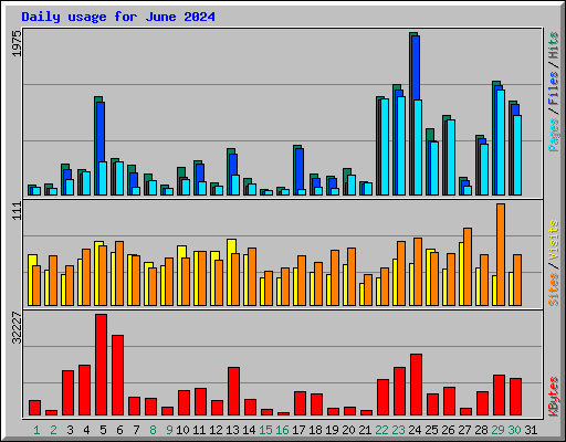 Daily usage for June 2024