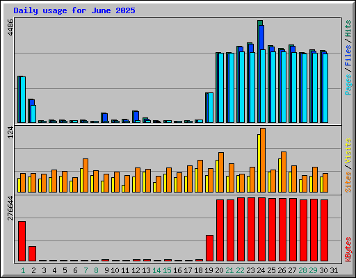 Daily usage for June 2025