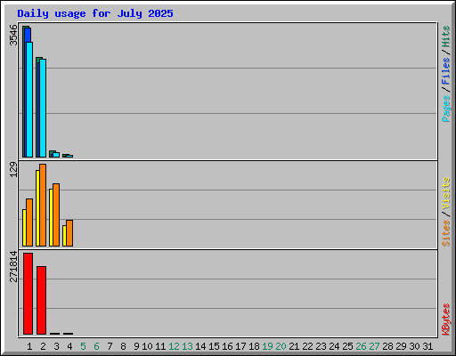 Daily usage for July 2025