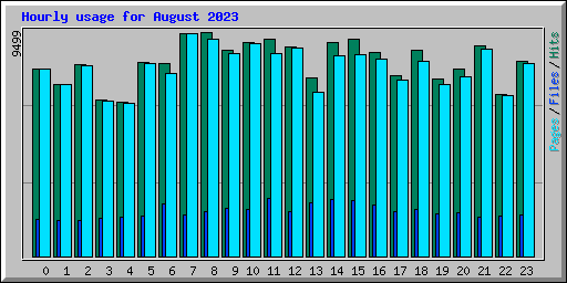Hourly usage for August 2023