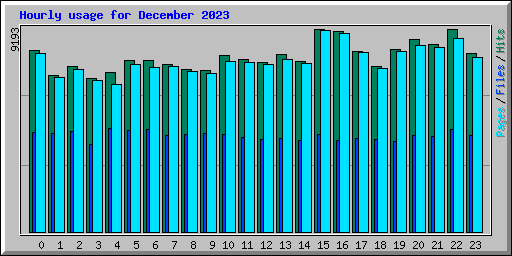 Hourly usage for December 2023