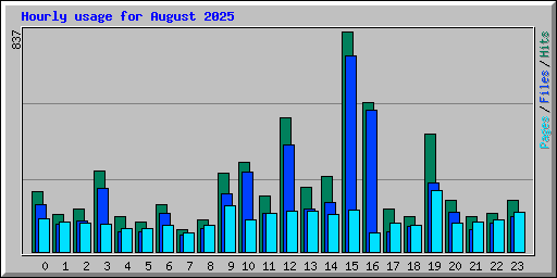 Hourly usage for August 2025