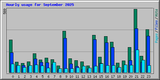 Hourly usage for September 2025