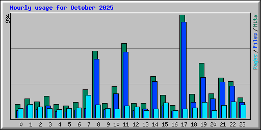 Hourly usage for October 2025